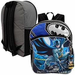 1 Batman Backpack With Front Zipper Pocket & 2 Side Water Bo