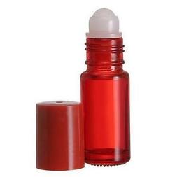 1 Extra Large Empty Red Glass Roll On Bottle 30 ml./1 oz. Ne