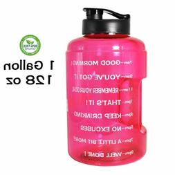 1 Gallon 128 OZ Motivational Water Bottle With Time Marker I