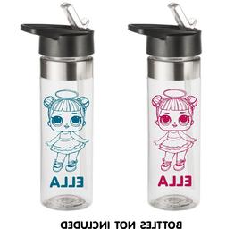 1 x personalised LOL DOLLS name stickers for kids water drin