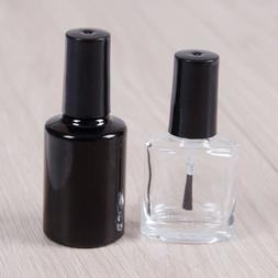 10/15ml Empty nail polish bottle clear glass with brush refi