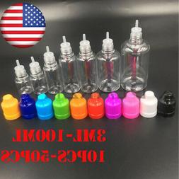 10-50X 3-50ml PET Plastic Empty Dropper Liquid Clear Water B