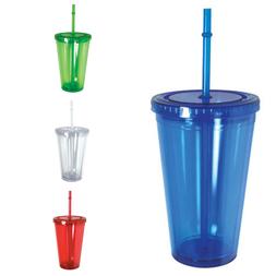 100% BPA Free Cup Bottle With Straw Double Wall Screw on Lid