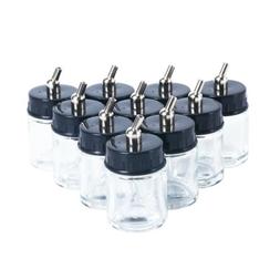 10Pcs Airbrush Air Brush Glass Bottle 22cc Standard Suction 