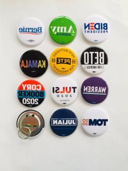11-Democratic 2020 Presidential Candidates 2-1/4&rdquo; Buttons 