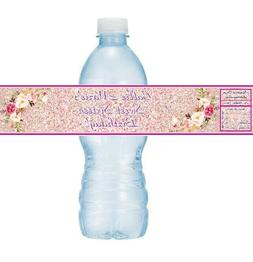 12 Floral Flowers Birthday Party Baby Shower Water Bottle La