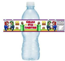 12 Super Mario Brothers Birthday Party Water Bottle Wrappers