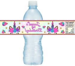 12 Unicorn Birthday Party Water Bottle Stickers Labels Baby 