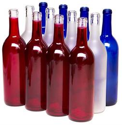 12Case Assortment Glass Bordeaux Wine Bottle Flat-Bottomed C