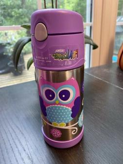 Thermos 12oz Kids Funtainer Water Bottle Purple Owl NEW