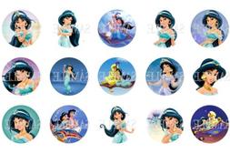 15 Pre-Cut Aladdin / Jasmine 1 Inch Bottle Cap Images