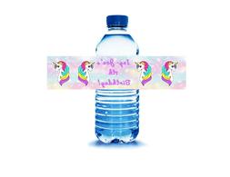 15 Unicorn personalized birthday party water bottle wraps