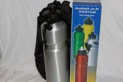 16 oz. Aluminum Silver  Water Bottle w/ Black Nylon Bag Bran