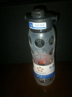 Lifefactory 16oz Glass Water Bottle Flip Cap Silicone Sleeve