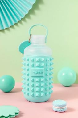 16oz Glass Water Bottle With Fancy Spiky Silicone Sleeve aut