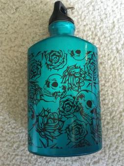 17 oz/500 ml Teal Skull Metal Water Bottle/Flask
