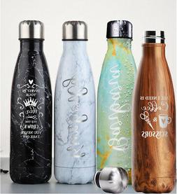 17 oz Personalized Sport Water Bottle Wooden Marble Colors D