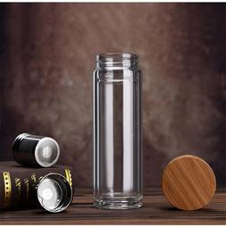 17oz/500m Double Wall Glass Water Bottle Sports Travel Mug T
