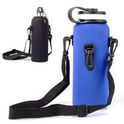1L Neoprene Water Bottle Shoulder Carrier Insulated Cover Ba