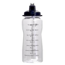 2.2L/64oz Motivational Water Bottle With Straw And Time Trac