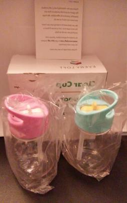 Every Loft 2 Pack Clear Cup Water Bottle Flip Straw Cup For 