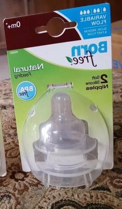 2 Pack BORN FREE level 1soft Silicone NIPPLES Variable Flow 
