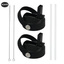 2 Pack Straw Lid for Hydro Flask Wide Mouth Water Bottle wit