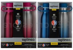 2 Pack Contigo Thermalock 20oz 591ml Vacuum Bottle 24Hrs Col