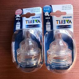 2 packs of Phillips AVENT Baby bottle rubber Nipples 3m+ BPA