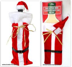 2 Santa Wine Bottle Christmas Holiday Gift Bags NWT