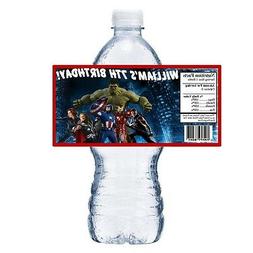 20 AVENGERS PERSONALIZED BIRTHDAY PARTY FAVORS ~ WATER BOTTL