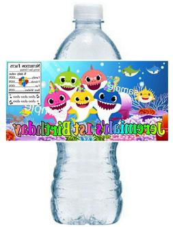 20 BABY SHARK BIRTHDAY PARTY FAVORS WATER BOTTLE LABELS ~ wa