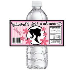 20 CLASSIC BARBIE PERSONALIZED BIRTHDAY PARTY FAVORS WATER B