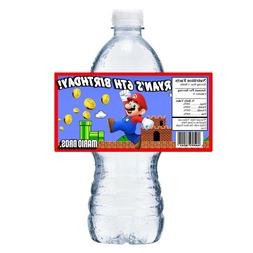 20 MARIO BROS BROTHERS CUSTOM BIRTHDAY PARTY FAVORS WATER BO