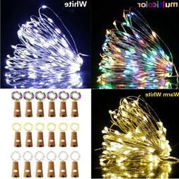20 PACK 20 LED Wine Bottle Fairy Night String Light Cork Wit