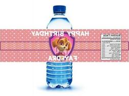 20 Paw Patrol Birthday Water Bottle Labels Personalized