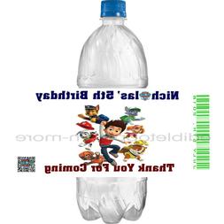  Personalized PAW PATROL 2 x 4 Glossy Water Bottle Labels ~ 