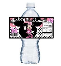 20 PINK MINNIE MOUSE PERSONALIZED BIRTHDAY PARTY FAVORS WATE