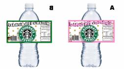20 STARBUCKS PERSONALIZED BIRTHDAY PARTY FAVORS WATER BOTTLE
