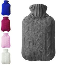 2000ml HOT WATER BOTTLE Winter Warm Rubber Bag Knitted Cover