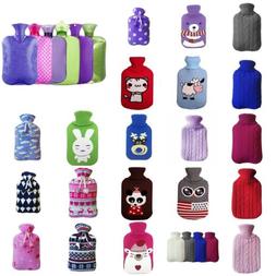 2000ml HOT WATER BOTTLE Winter Warm Rubber Bag Knitted Cover