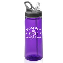 22 oz Sports Water Bottle w/ Straw Vintage Aged To Perfectio
