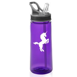 22 oz Sports Water Bottle With Straw Unicorn