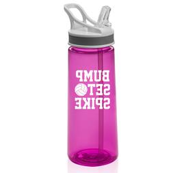 22 oz Sports Water Bottle With Straw Bump Set Spike Volleyba