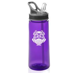 22 oz Sports Water Bottle With Straw Owl Vintage