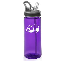 22 oz Sports Water Bottle With Straw Lazy Panda