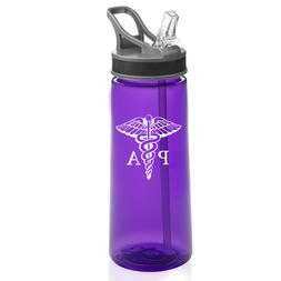 22 oz Sports Water Bottle With Straw PA Physician Assistant 