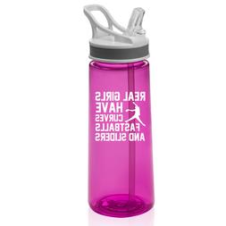 22 oz Sports Water Bottle With Straw Real Girls Curves Softb