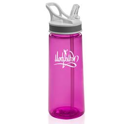 22 oz Sports Water Bottle With Straw Volleyball Calligraphy
