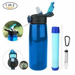 22OZ Water Bottle with Filter Portable Filtered Water Purifi